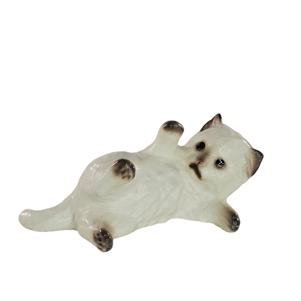 Hagen Renaker DW Sparkle Persian Kitten Miniature Figurine Pink Nose Blue Eyes